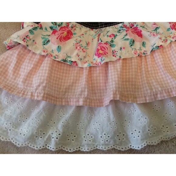 OshKosh Girls Denim Blue Jean Jumper Dress Overalls Layered Skirt 18mths Vestbak - Picture 4 of 6